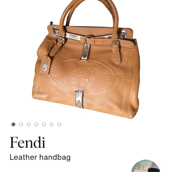 Fendi Brown Leather Satchel with Silver Accents - Picture 1 of 8